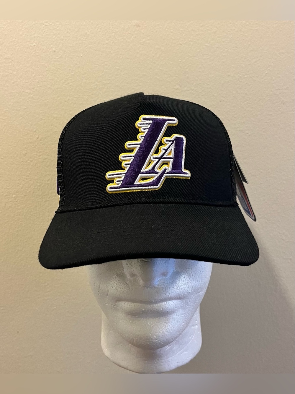 Pro Standard Los Angeles Lakers A-Frame Snapback Trucker Hat Cap Black Purple